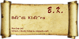Bódi Klára névjegykártya